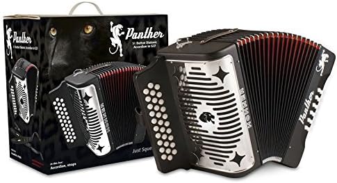 Hohner Panther Diatonic Accordion - Keys of F/Bb/Eb - Black